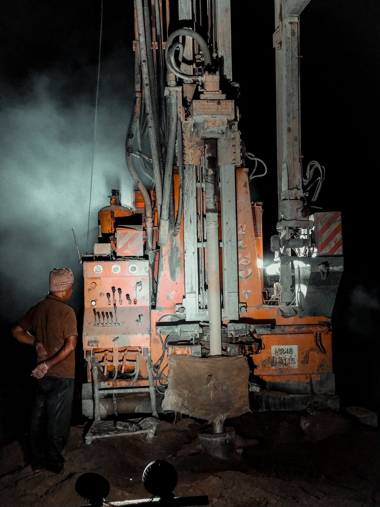 Drilling rig on work site